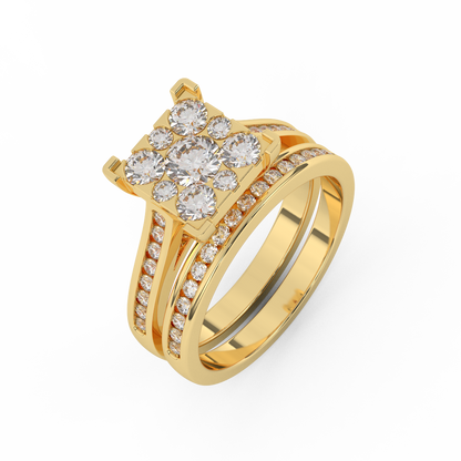 Certified Natural Diamond 1 1/5 Cttw Bridal Set In 14kt Gold - Timeless Elegance