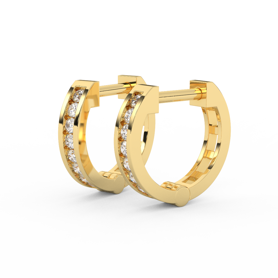 2/9 Cttw Round Cut Certified Natural Diamond Hoop Earrings | 14kt Gold