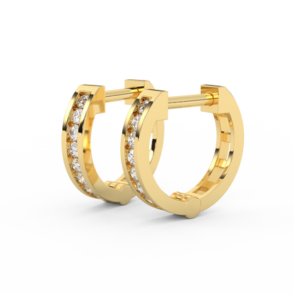 2/9 Cttw Round Cut Certified Natural Diamond Hoop Earrings | 14kt Gold