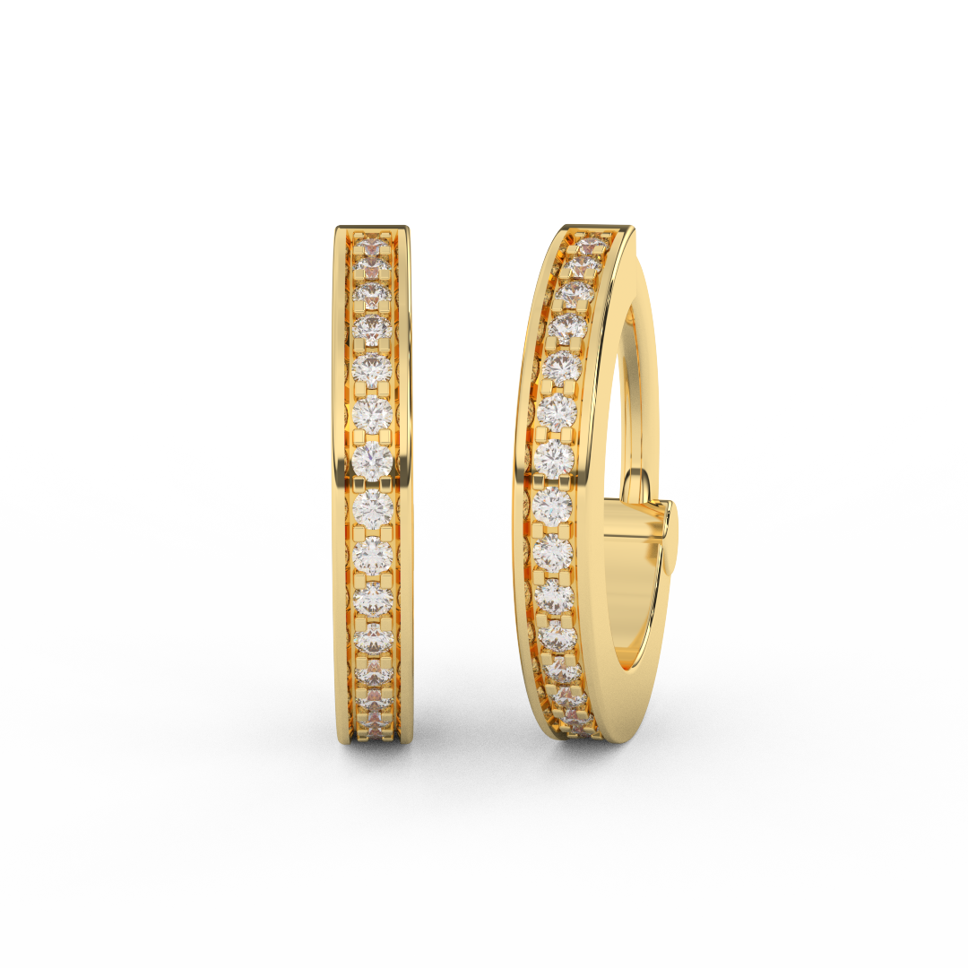 Stunning 0.08 Cttw Round Diamond Huggies Hoop Earrings | Elevate Your Style In 14kt Gold