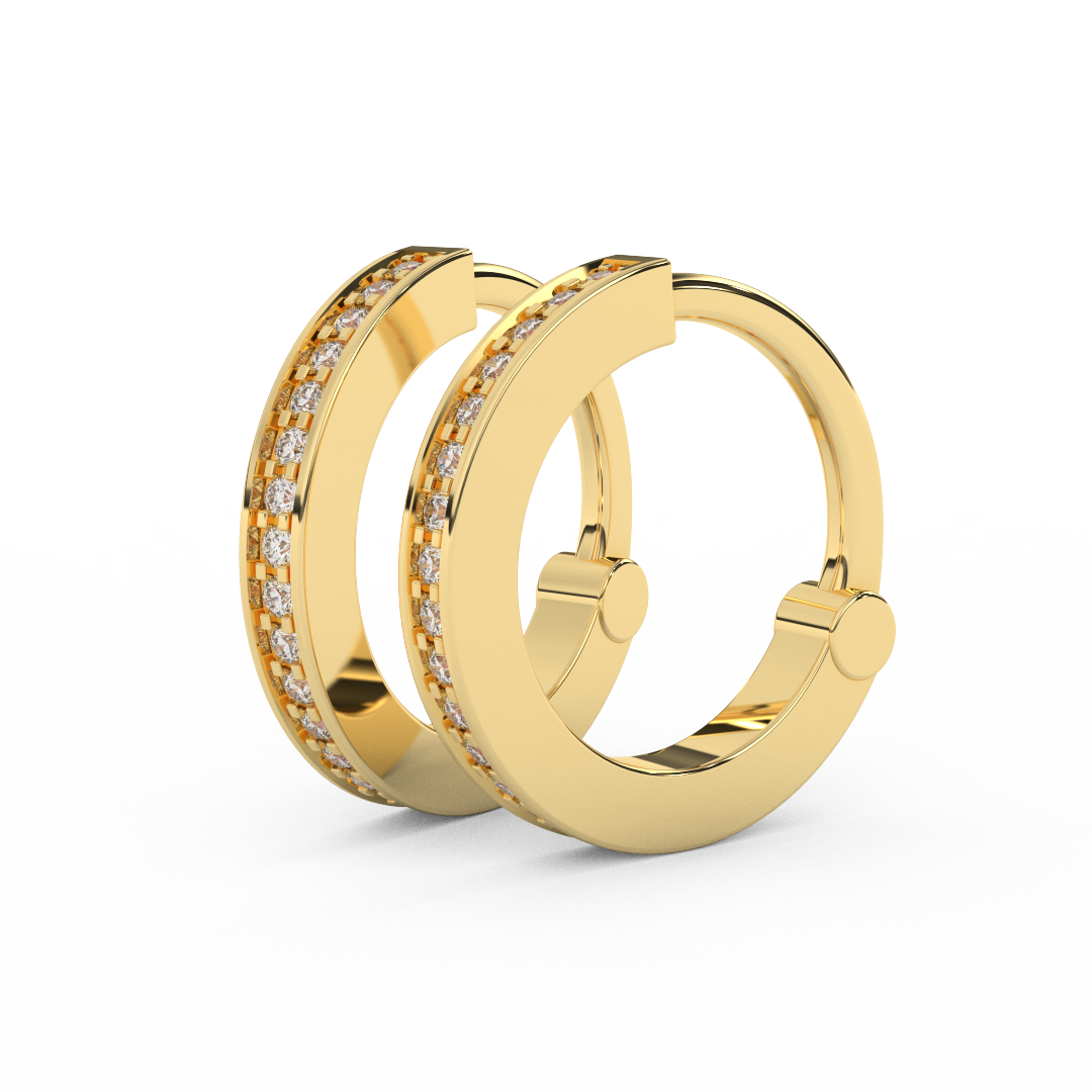 Stunning 0.08 Cttw Round Diamond Huggies Hoop Earrings | Elevate Your Style In 14kt Gold