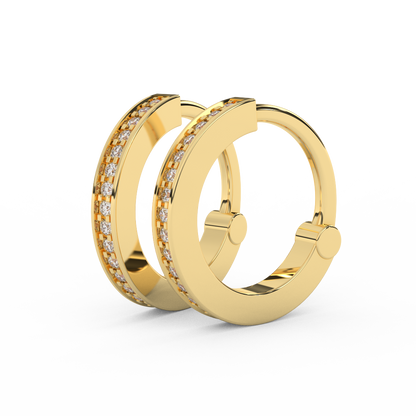 Stunning 0.08 Cttw Round Diamond Huggies Hoop Earrings | Elevate Your Style In 14kt Gold