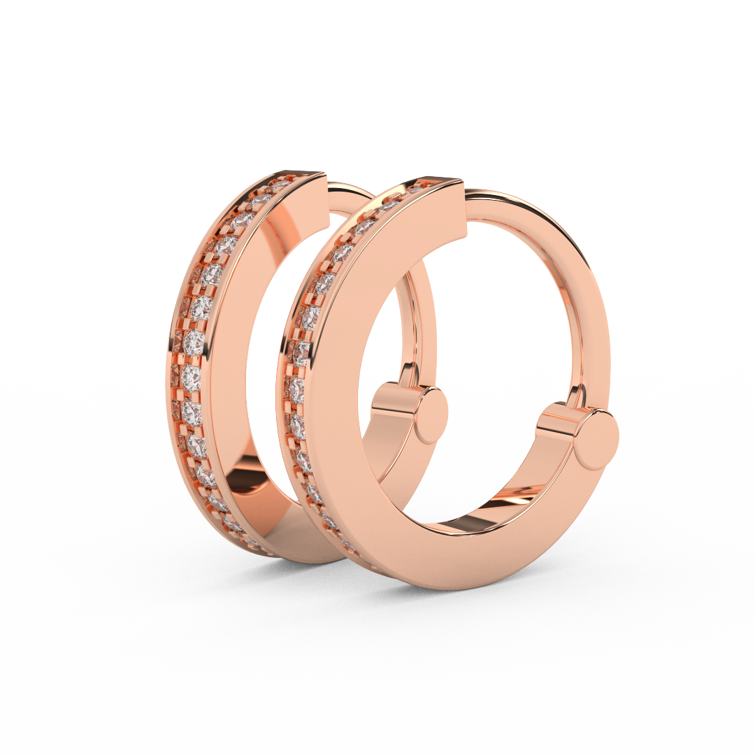 Stunning 0.08 Cttw Round Diamond Huggies Hoop Earrings | Elevate Your Style In 14kt Gold