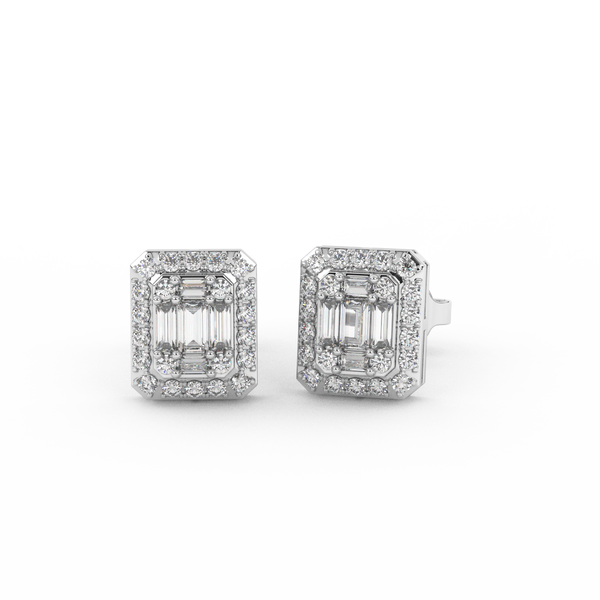 1/3 Cttw Certified Diamond Square Stud Earrings | Crafted In 14kt Gold