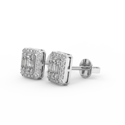 1/3 Cttw Certified Diamond Square Stud Earrings | Crafted In 14kt Gold