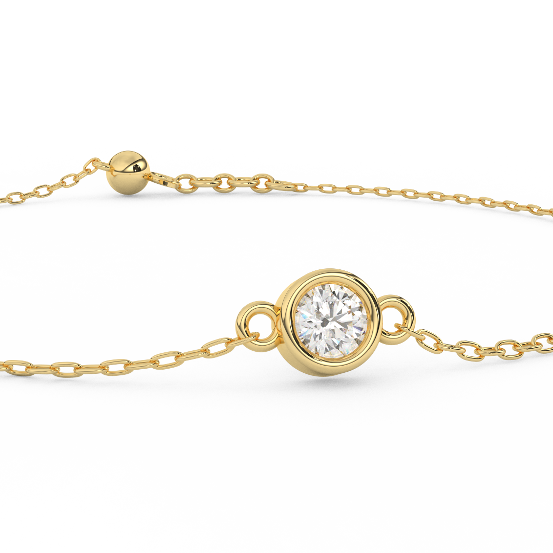 1/7 Cttw Certified Diamond Bezel-Set Bracelet In 14KT Gold