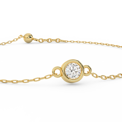 1/7 Cttw Certified Diamond Bezel-Set Bracelet In 14KT Gold