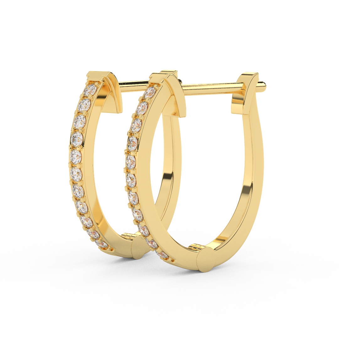 1/5 Cttw Round Diamond Hoop Earrings | Effortless Glamour In 14kt Gold