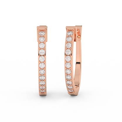 1/5 Cttw Round Diamond Hoop Earrings | Effortless Glamour In 14kt Gold