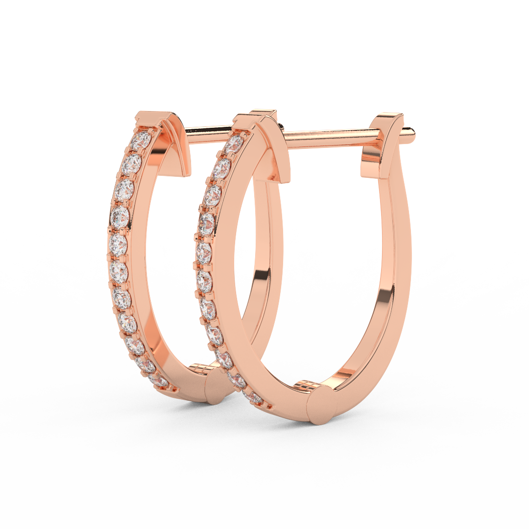 1/5 Cttw Round Diamond Hoop Earrings | Effortless Glamour In 14kt Gold