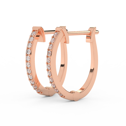 1/5 Cttw Round Diamond Hoop Earrings | Effortless Glamour In 14kt Gold