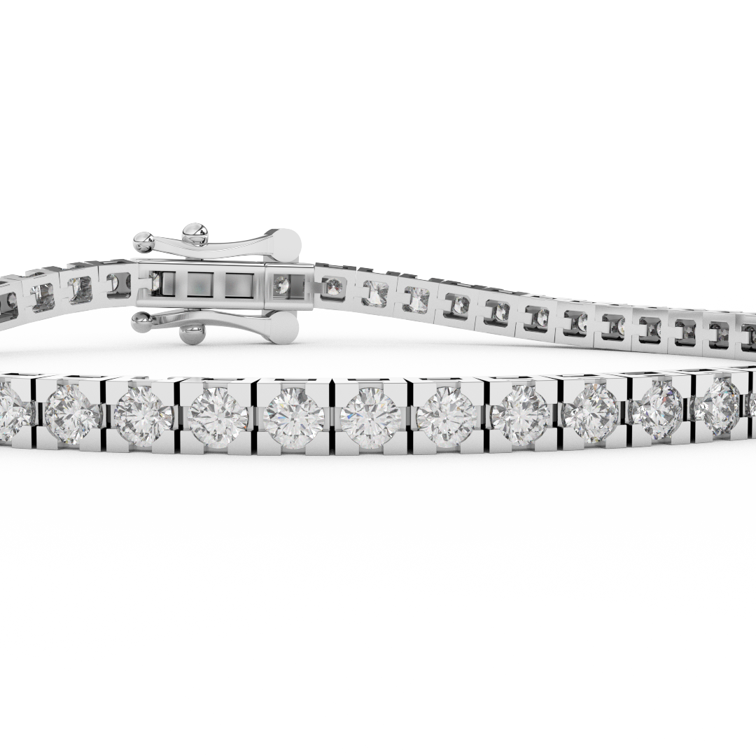 2.93 Cttw Certified Diamond Tennis Bracelet In 14KT Gold