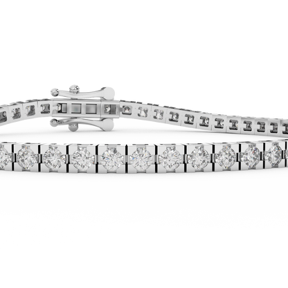 2.93 Cttw Certified Diamond Tennis Bracelet In 14KT Gold