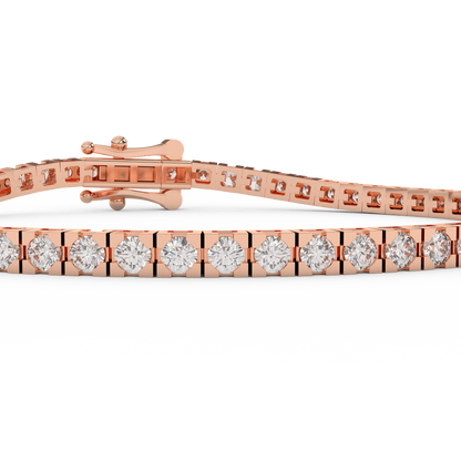 2.93 Cttw Certified Diamond Tennis Bracelet In 14KT Gold