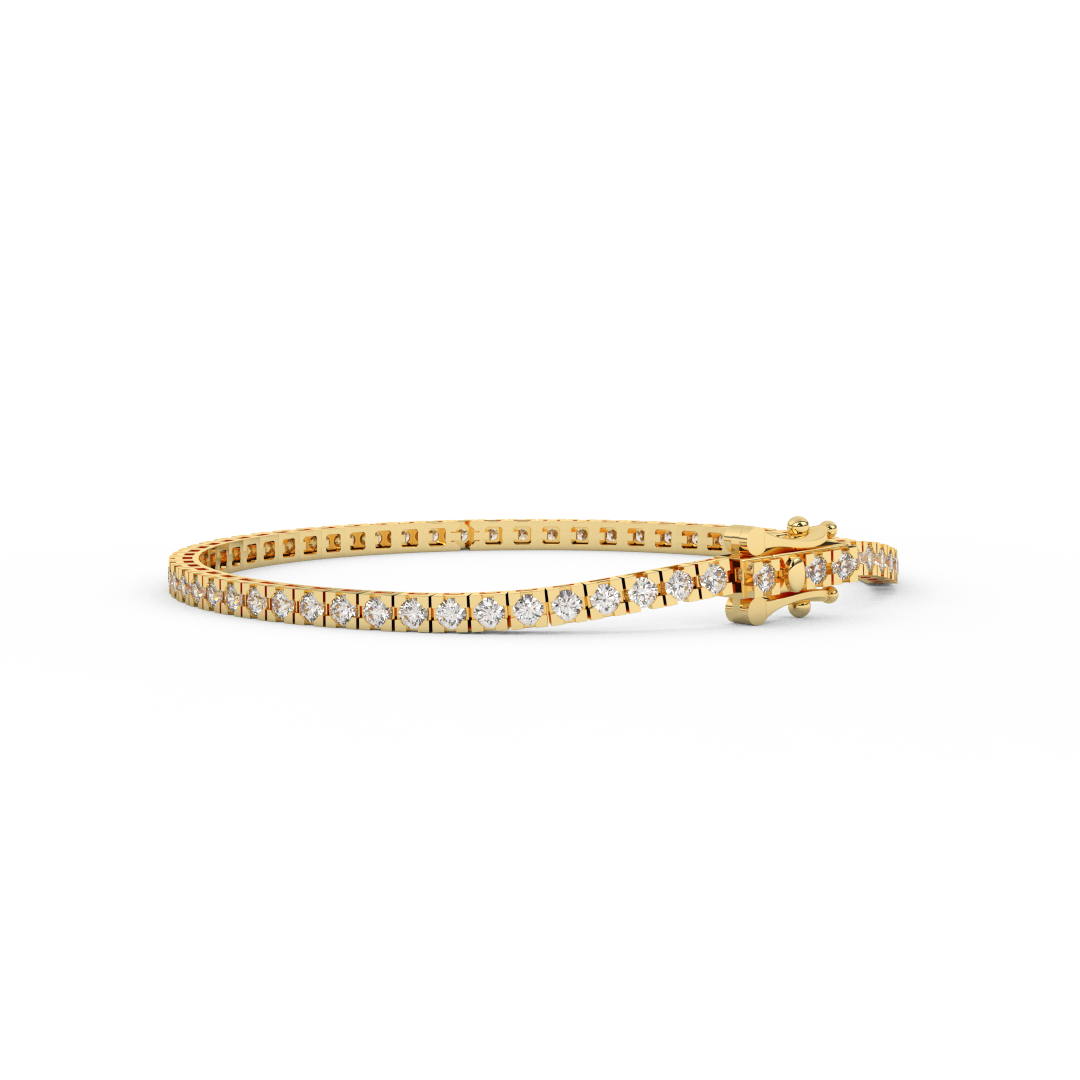 2.93 Cttw Certified Diamond Tennis Bracelet In 14KT Gold