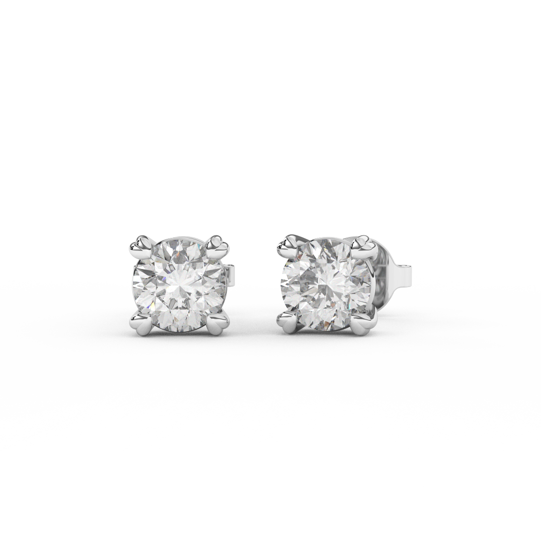 1.00 Carat Certified Natural Diamond Stud Earrings | 14kt Gold