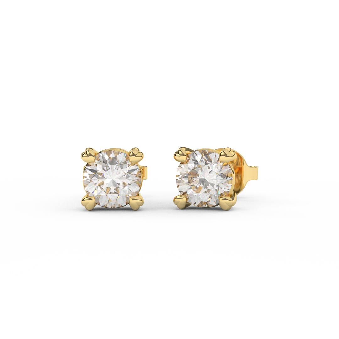 1.00 Carat Certified Natural Diamond Stud Earrings | 14kt Gold