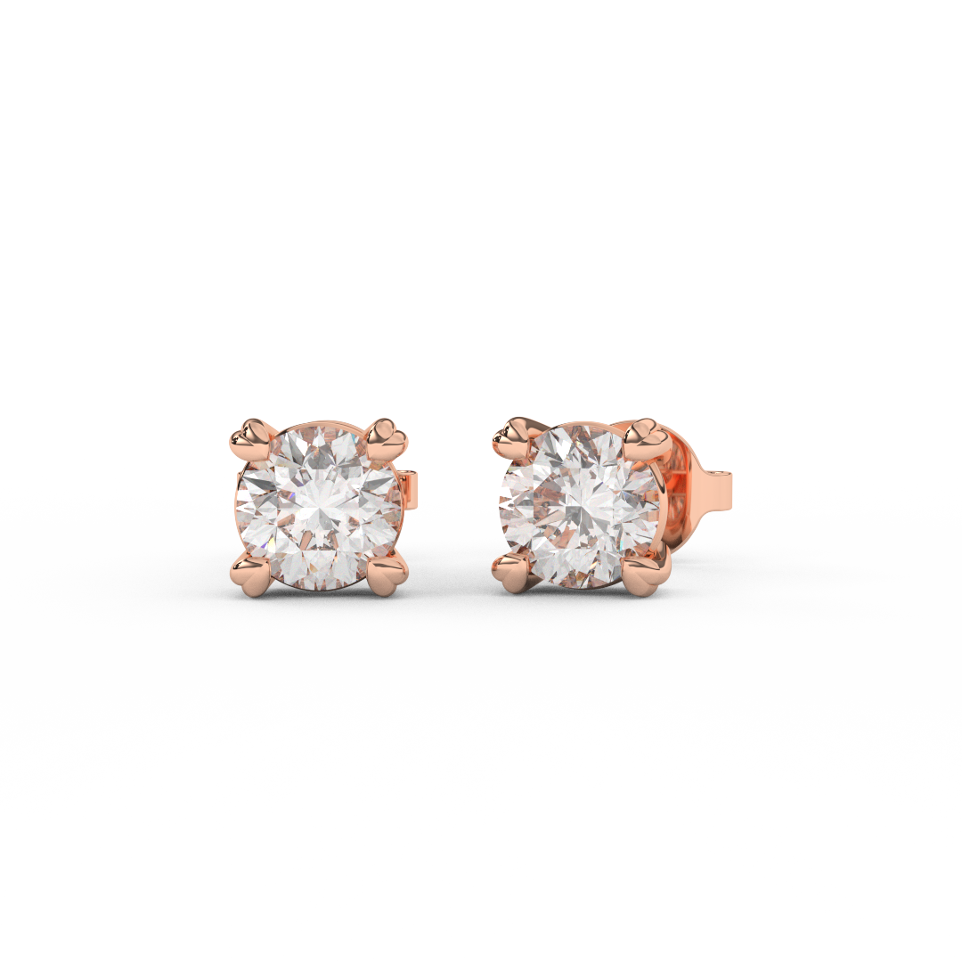 1.00 Carat Certified Natural Diamond Stud Earrings | 14kt Gold