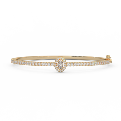 1 2/5 Cttw Certified Diamond Captivating Bangle Bracelet In 14KT Gold