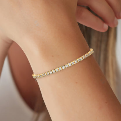 2.93 Cttw Certified Diamond Tennis Bracelet In 14KT Gold