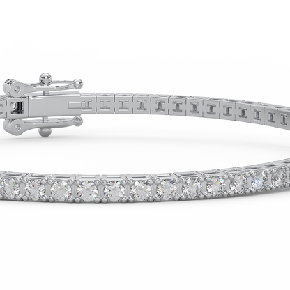 3.06 Cttw Certified Diamond Designer Tennis Bracelet In 14KT Gold