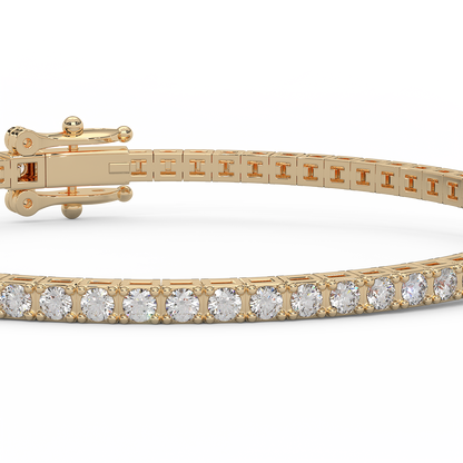 3.06 Cttw Certified Diamond Designer Tennis Bracelet In 14KT Gold