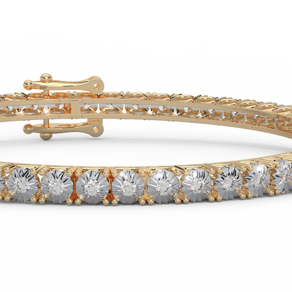 Captivating 4 8/9 Cttw Diamond Eternity Bangle In 14KT Gold | Embrace Eternal Radiance