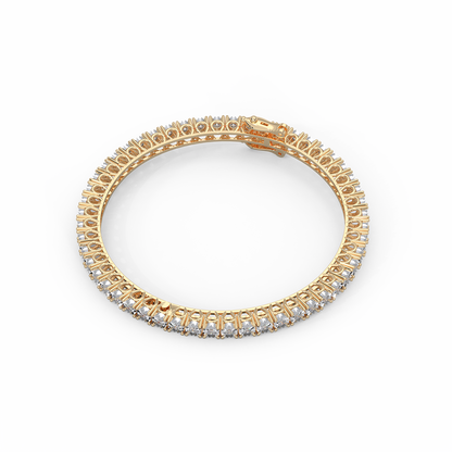 Captivating 4 8/9 Cttw Diamond Eternity Bangle In 14KT Gold | Embrace Eternal Radiance