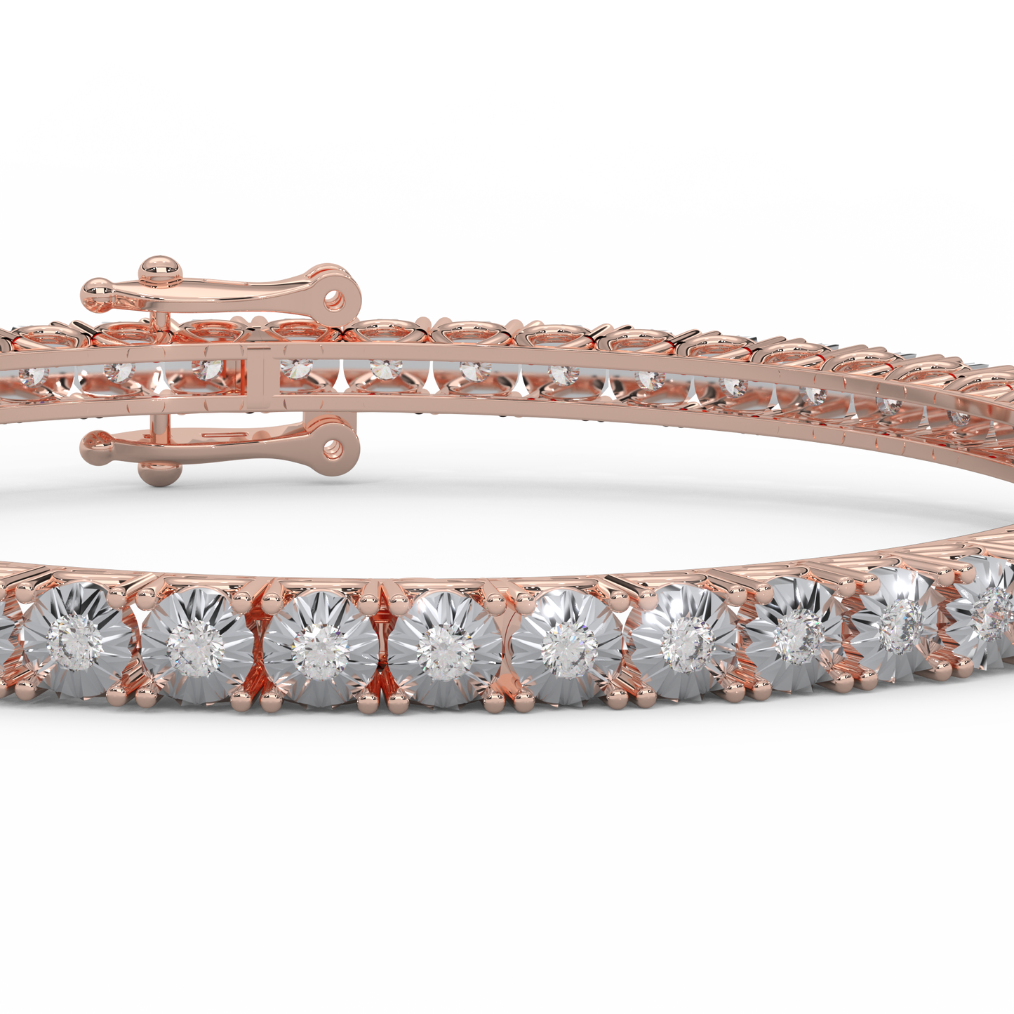 Captivating 4 8/9 Cttw Diamond Eternity Bangle In 14KT Gold | Embrace Eternal Radiance