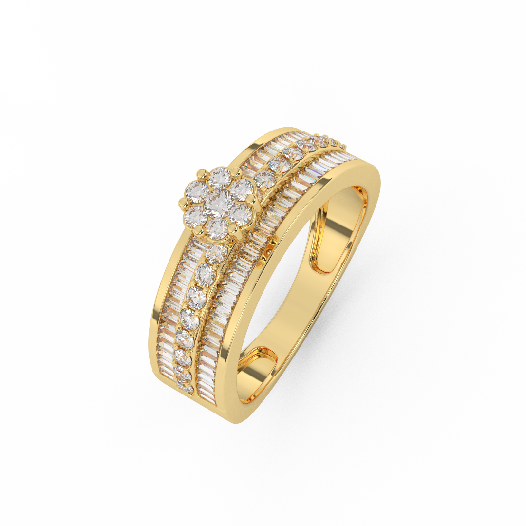 6/7 Cttw Certified Natural Diamond Floris Ring | Timeless Elegance In 14kt Gold