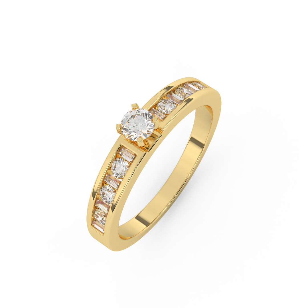 1/2 Cttw Certified Diamond Floris Channel-Setting Ring In 14kt Gold