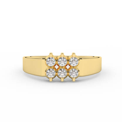 Certified Natural Diamond 1/3 Cttw Boulevard Designer Ring In 14kt Gold