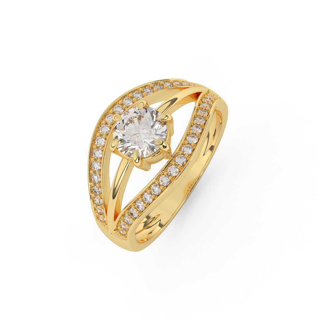 0.97 Cttw Certified Diamond Designer Cluster Ring In 14kt Gold