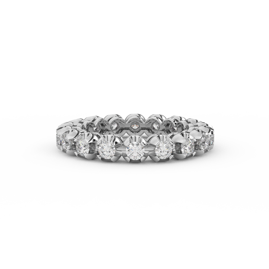 Certified Natural 1 2/5 Cttw Vittore Design Eternity Band In 14kt Gold