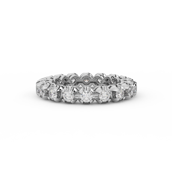 Certified Natural 1 2/5 Cttw Vittore Design Eternity Band In 14kt Gold