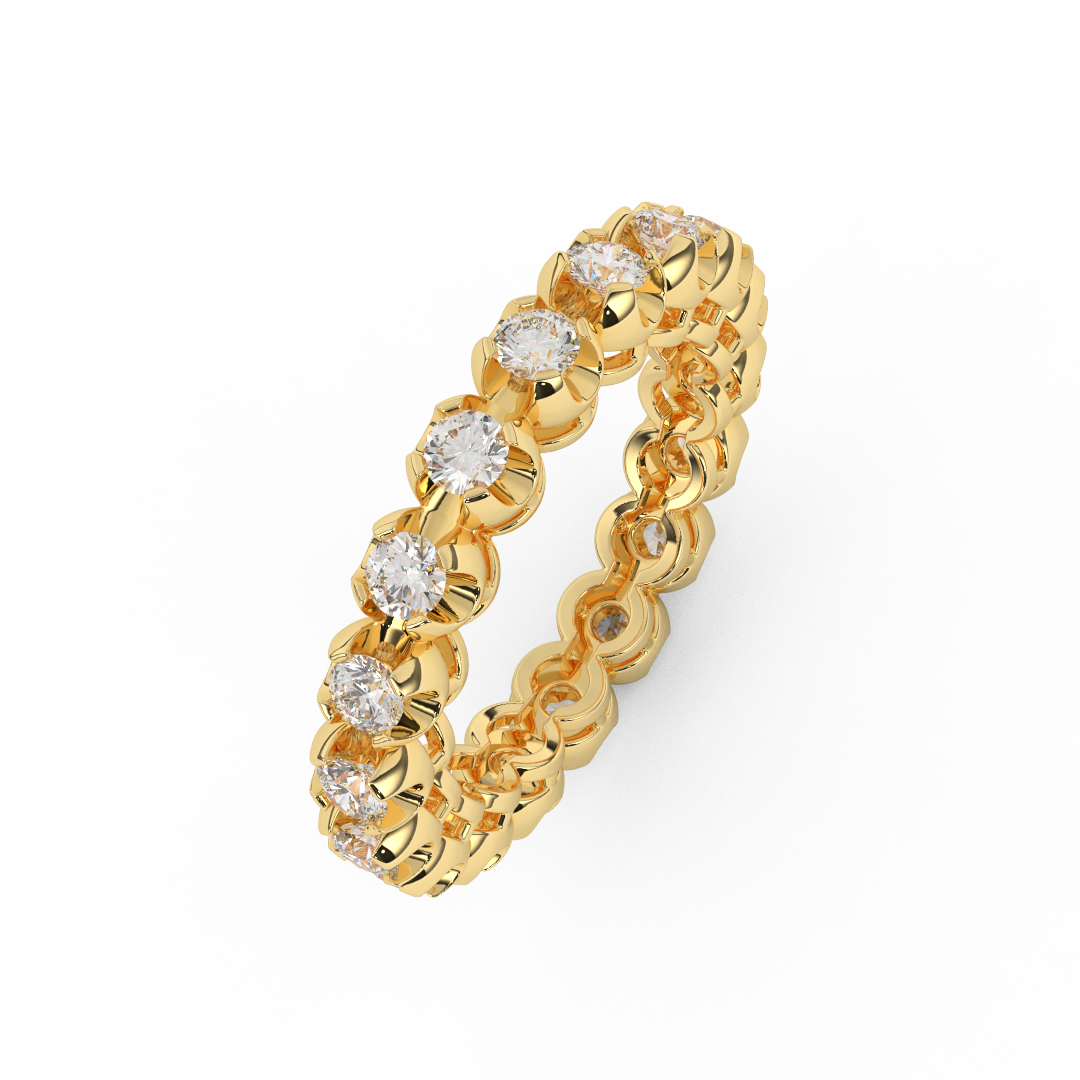 Certified Natural 1 2/5 Cttw Vittore Design Eternity Band In 14kt Gold