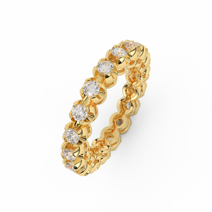 Certified Natural 1 2/5 Cttw Vittore Design Eternity Band In 14kt Gold