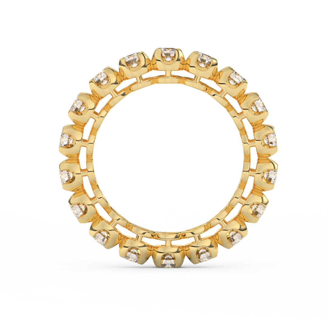 Certified Natural 1 2/5 Cttw Vittore Design Eternity Band In 14kt Gold