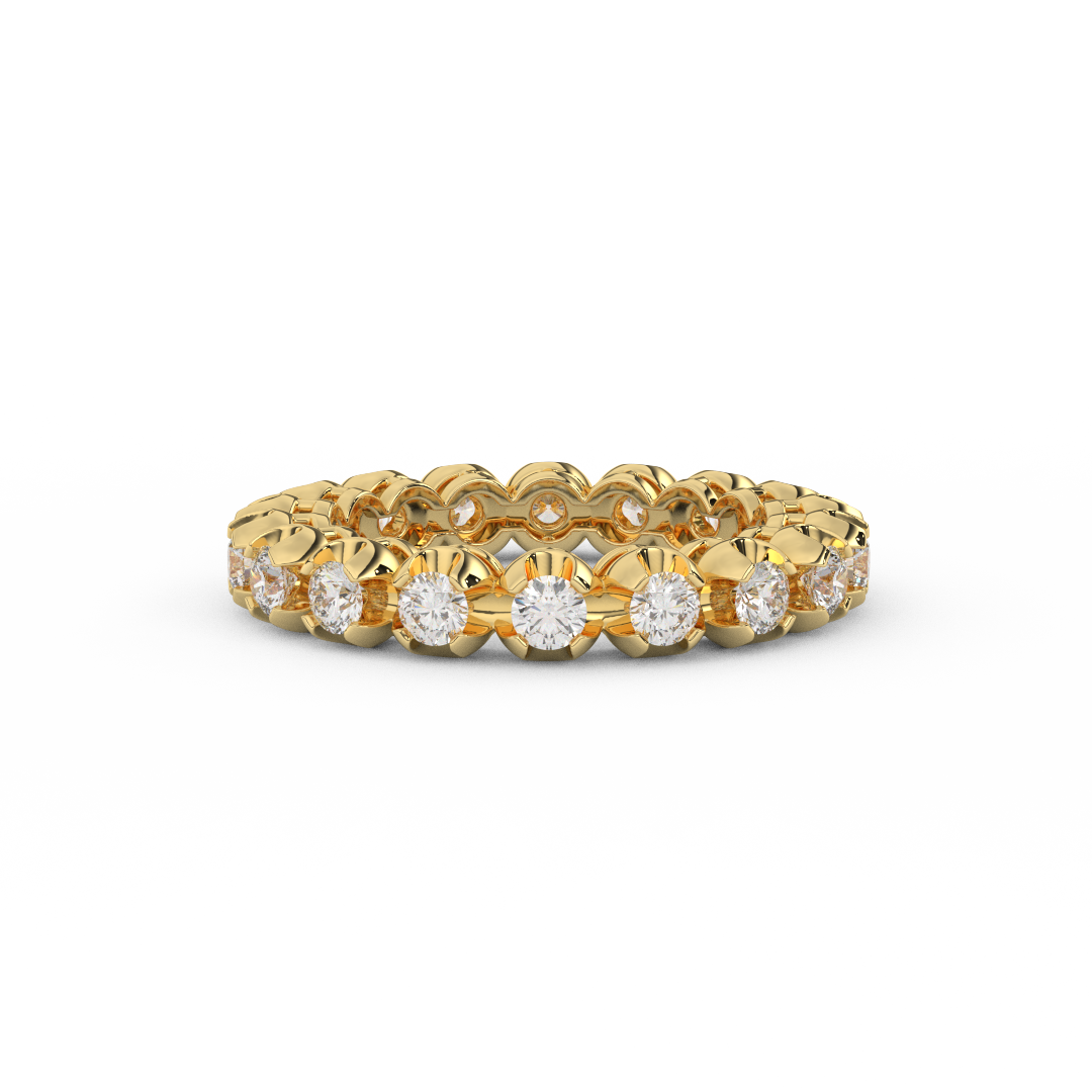 Certified Natural 1 2/5 Cttw Vittore Design Eternity Band In 14kt Gold