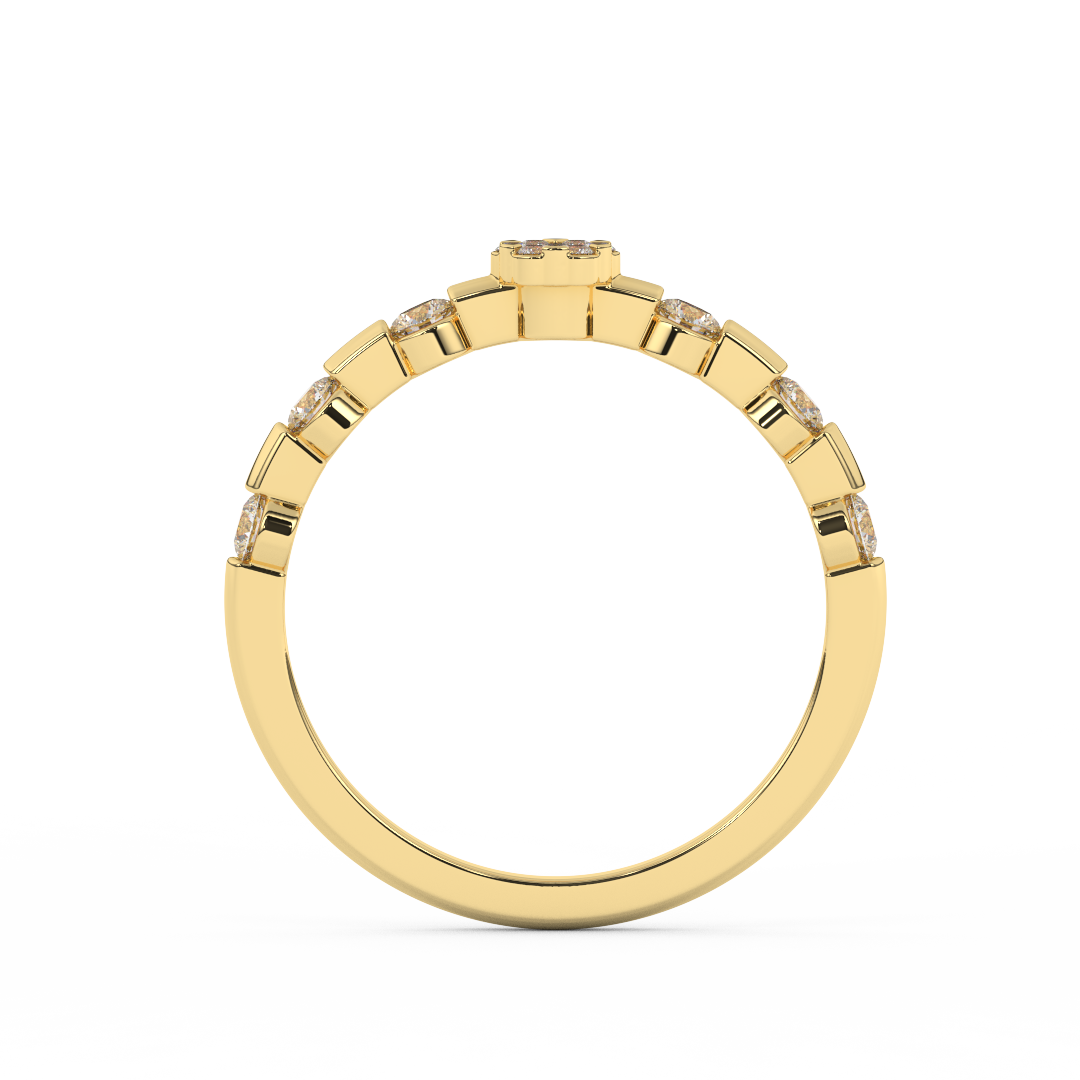 Exquisite 3/7 Cttw Certified Diamond Dot Ring In 14kt Gold