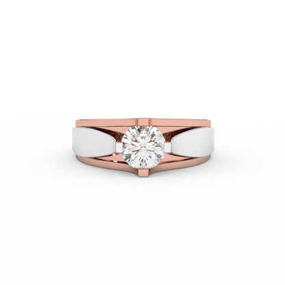 5/6 Carat Certified Diamond Two Tone Solitaire Ring In 14kt Gold