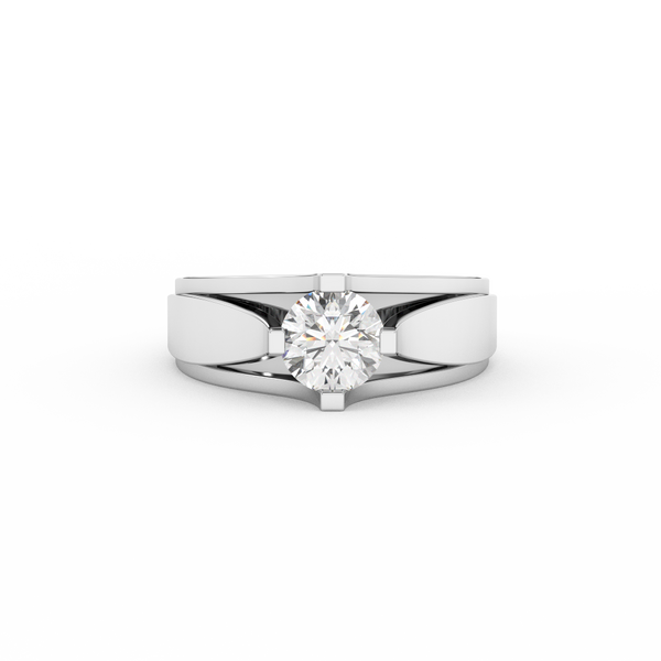 5/6 Carat Certified Diamond Two Tone Solitaire Ring In 14kt Gold