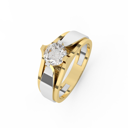 5/6 Carat Certified Diamond Two Tone Solitaire Ring In 14kt Gold