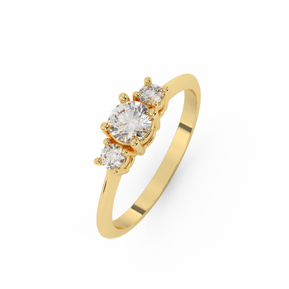 3/7 Cttw Certified Diamond Delicate Three Stone Ring In 14kt Gold