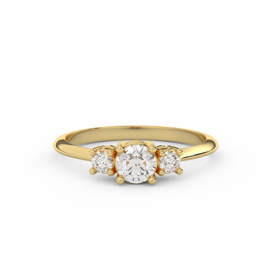 3/7 Cttw Certified Diamond Delicate Three Stone Ring In 14kt Gold