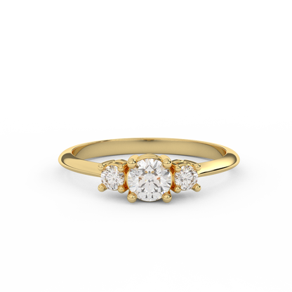 3/7 Cttw Certified Diamond Delicate Three Stone Ring In 14kt Gold