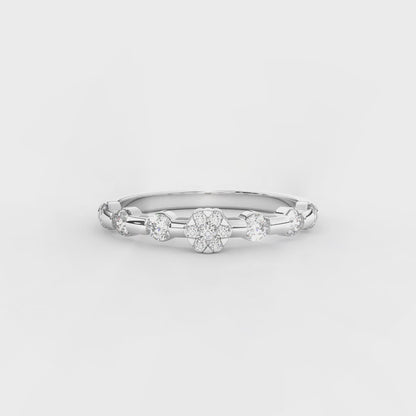 Exquisite 3/7 Cttw Certified Diamond Dot Ring In 14kt Gold