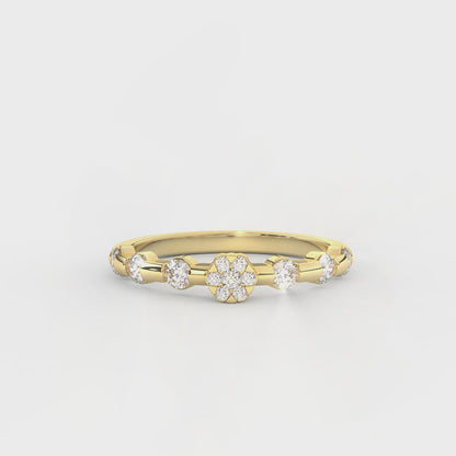 Exquisite 3/7 Cttw Certified Diamond Dot Ring In 14kt Gold