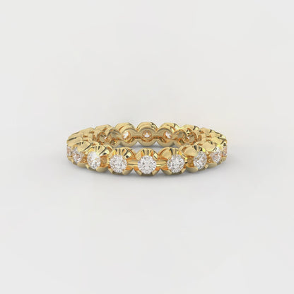 Certified Natural 1 2/5 Cttw Vittore Design Eternity Band In 14kt Gold