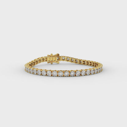 0.93 Cttw Certified Diamond Shared Prong Tennis Bracelet In 14KT Gold